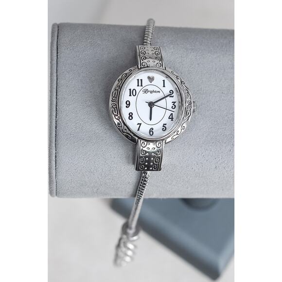Vintage Brighton Tustin Charm Watch Silver Plated Toggle Clasp 7-8" Works - Picture 4 of 6